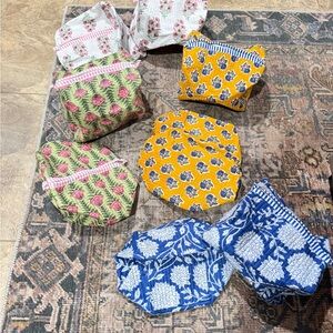 Lot of 10 Colorful Floral Block Print Bags